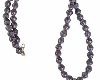 Ethiopian Coptic Cross Pendant Necklace with Paper Beads