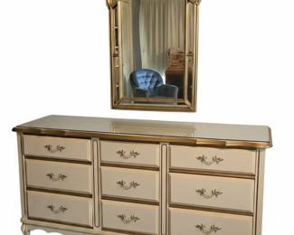 Vintage Henry Link French Provincial Style Dresser with Mirror