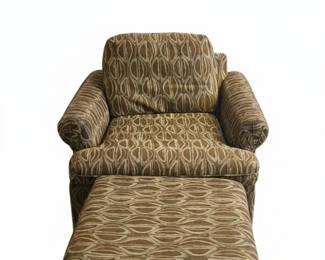 Upholstered Armchair and Ottoman Set