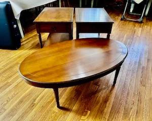coffee table, 2 end tables