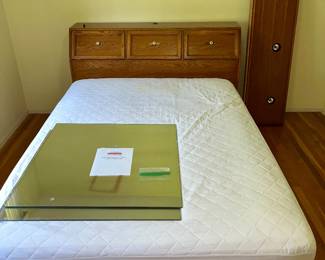 Queen mattress, box spring and headboard