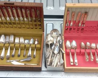 Silver plated flatware sets