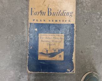 Vintage 1950s farm building blueprint plan book