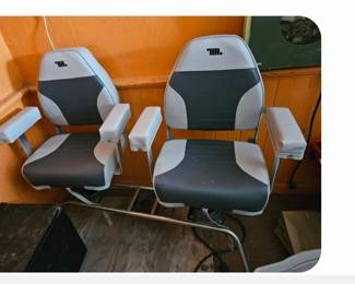 Rear helm seats for boat
