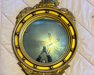 Old Federal Style Mirror With Eagle CONVEX porthole 