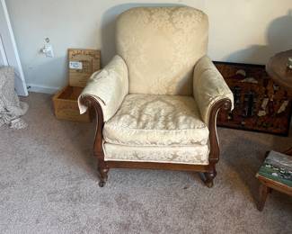 Awww, who is going to get the Lillian August down and silk chair, with good bones, for reupholstery? She is a beauty.