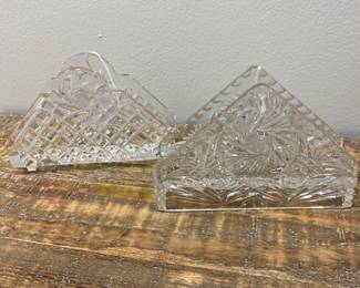 Crystal napkin holders.