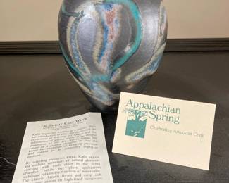 Handcrafted stoneware pottery vase from Le Sueur Clay Work, a studio founded by artists Kathi Le Sueur and Sylvia Walker