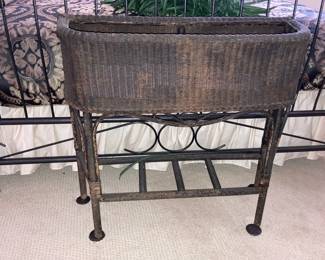 Antique wicker plant stand or fernery