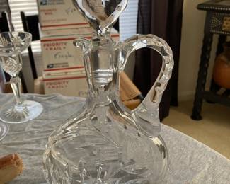Vintage hand-cut lead crystal decanter