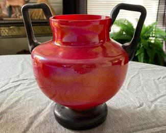  Mid-Century Modern (MCM) Bohemian Czech art glass vase