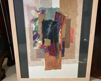 Original abstract mixed-media paper collage, identified as "Matrix VIII" by the American artist Steve (Steven) Strickland
