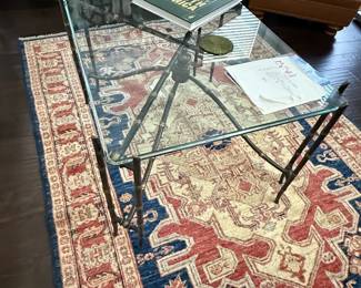 Faux Bamboo glass top coffee table