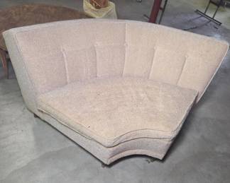 Vintage-Style Curved Accent Sofa Section