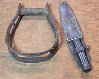 5" Knife Blade With Sheath and Stirrup
