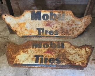 Mobil Tires Metal Advertising Signs