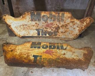 Mobil Tires Metal Sign, 22 In Wide