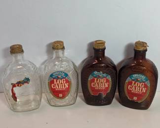 Log Cabin Syrup Glass Bottles With Corks