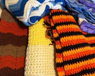Hand-Crocheted Throws in Various Patterns