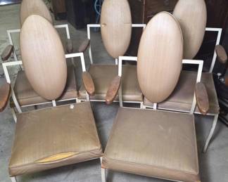 Metal-Framed Dining Chairs With Upholstered Seats