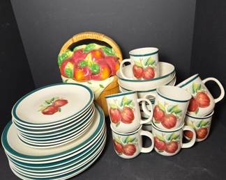 Apple Themed Tableware with Cookie Jar