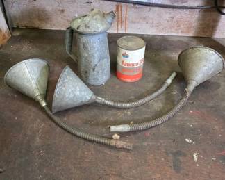 Amoco 300 Motor Oil and Metal Funnels