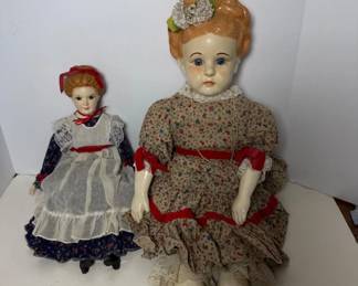 Porcelain Dolls with Floral Dresses