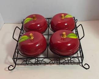 Temptations by Tara Apple Bowls with Holder