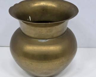 	Brass Spittoon With Flared Rim