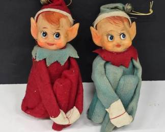 1960s Pixie Elf Christmas Ornaments