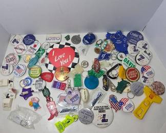 Keychains and Buttons Collection