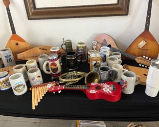 Wooden instruments & Steins
