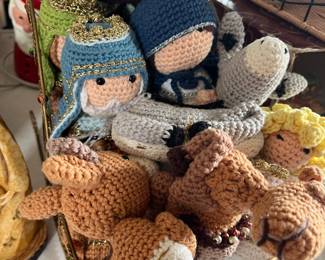Crocheted nativity set