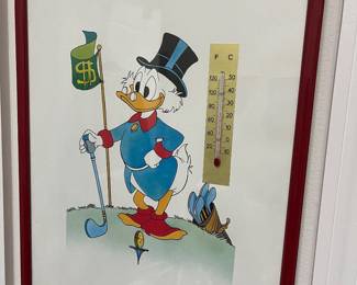 Vintage Scrooge mcduck with thermometer