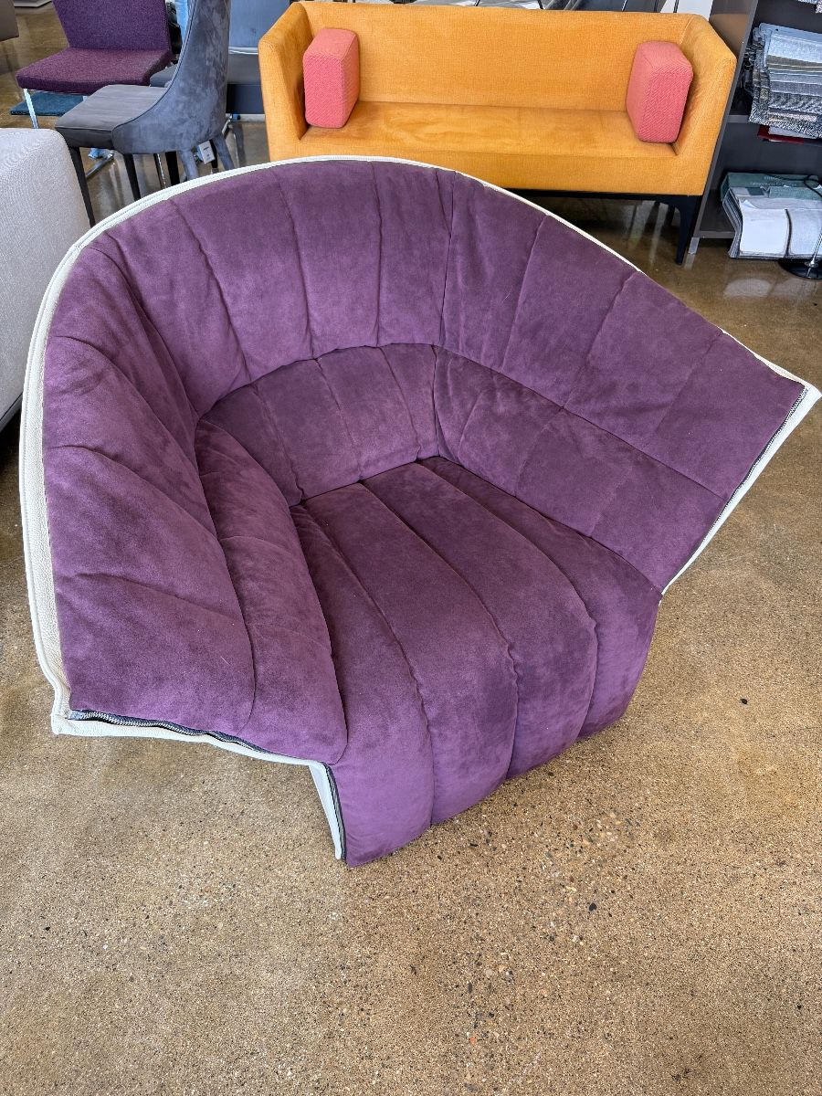 Moël Armchair by Ligne Roset - High Back- Purple Suede
