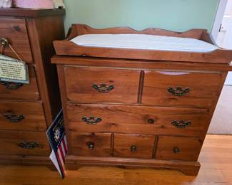 Vintage DRESSERS and changing table, also matching night stand
