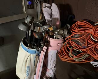 Golf clubs and bags