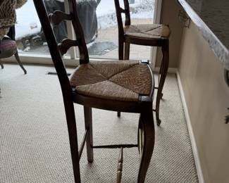 Bar stools, wicker