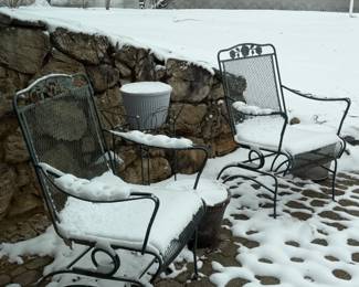 Wrought iron chairs bistro set