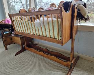 Handmade wooden cradle 