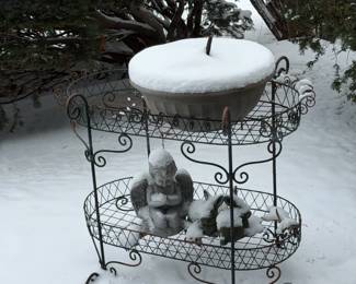 Bar cart, wrought iron, outdoor decor