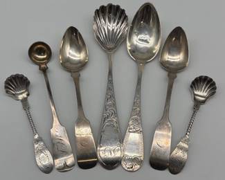 Mixed coin silver spoon lot