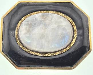 Antique 14kt mourning brooch dated 1842