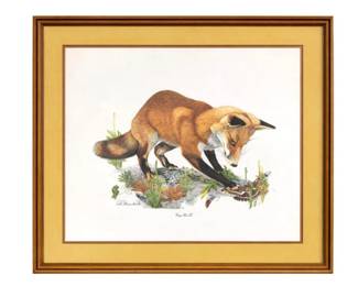 Sallie Middleton signed Fox framed lithograph