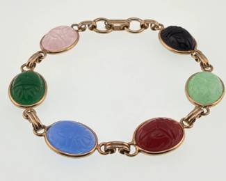 Gold filled scarab bracelet