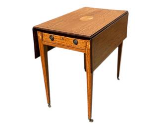 Satinwood period pembroke table with inlay