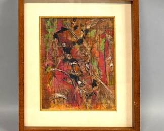 Signed watercolor and ink painting