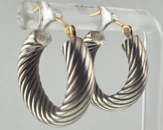 Peter Brams sterling, 14kt earrings