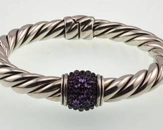 David Yurman sterling amethyst "Osetra" bangle