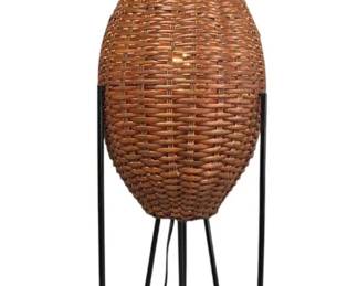Beehive wicker lamp after Paul Mayen